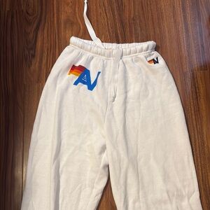 Avator nation white sweatpants never worn before